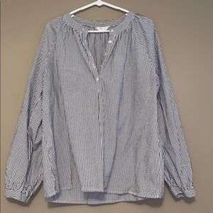 Time and Tru Striped Quarter Button Up